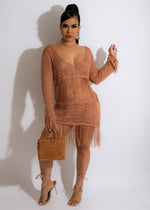 Too Good Crochet Cover Up Brown