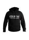 MPW Hoodie Black - Front view of the black hoodie with a logo on the chest