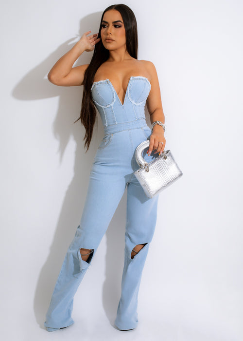 Love Me Do Denim Jumpsuit
