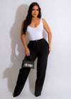Black high-waisted pants with a tailored fit from the Drunk In Love collection