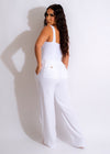 Back view of the Decision To Leave Linen Pant White on model