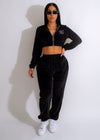 Often Velvet Tracksuit Set Black