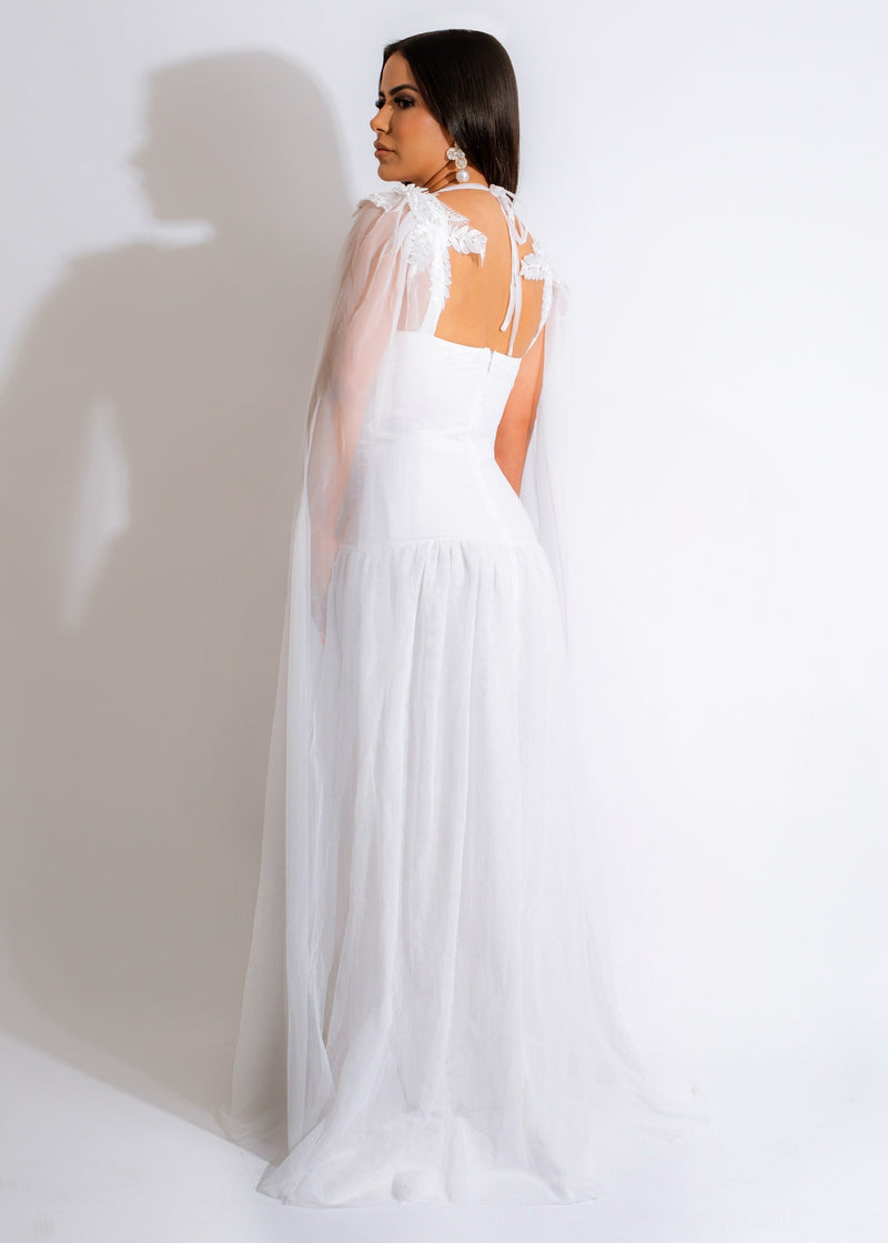 Love & Love Pearl Chiffon Maxi Dress