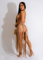 Tropical Nights Macrame Cover Up Nude