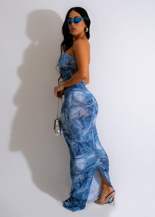 Denim Dimension Maxi Dress