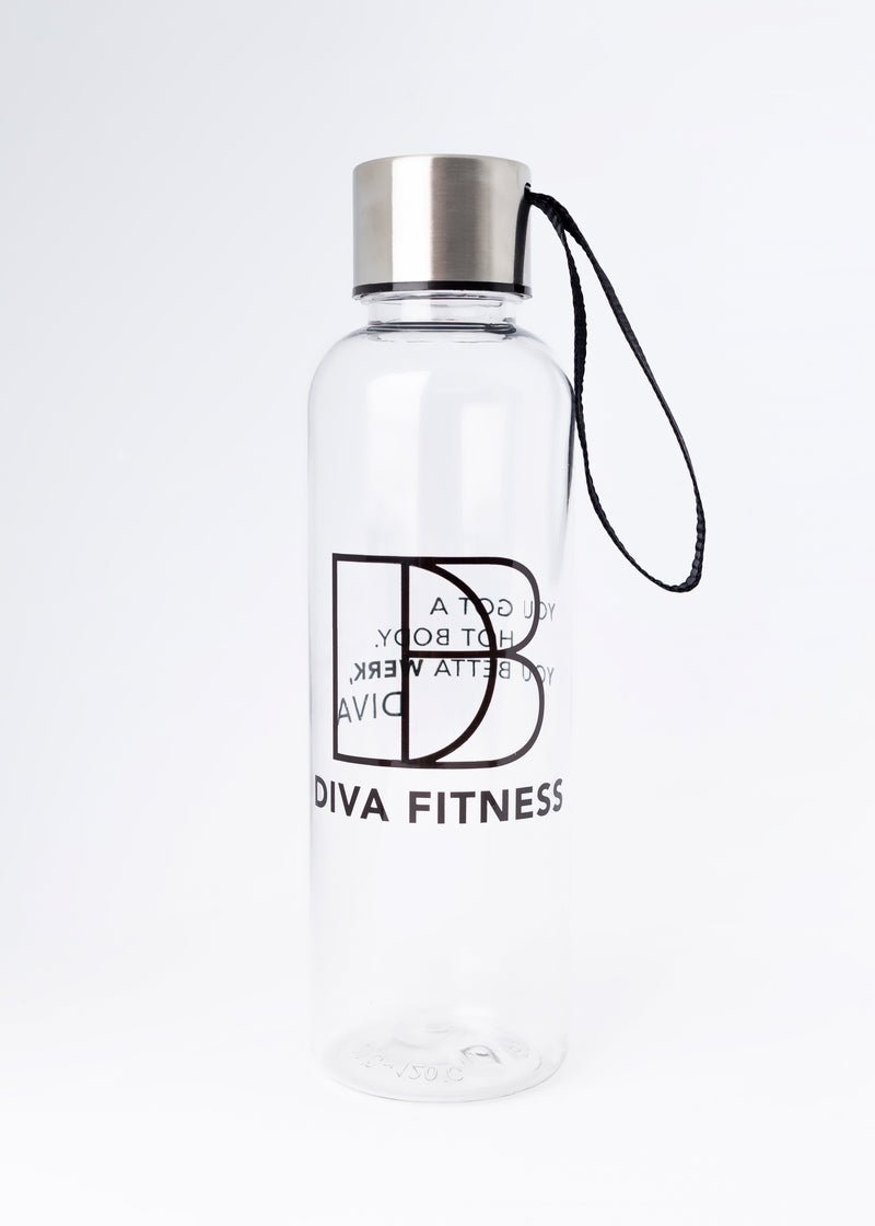 Diva Fitness Water Bottle in Pink with Leak-Proof Cap and Carry Handle