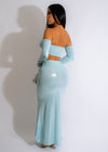 Everywhere Metallic Skirt Set Blue