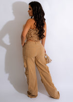 Stylish and comfortable Always Good Vibes Cargo Pant in khaki, featuring multiple pockets for convenience