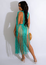 Vibes Crochet Cover Up Green