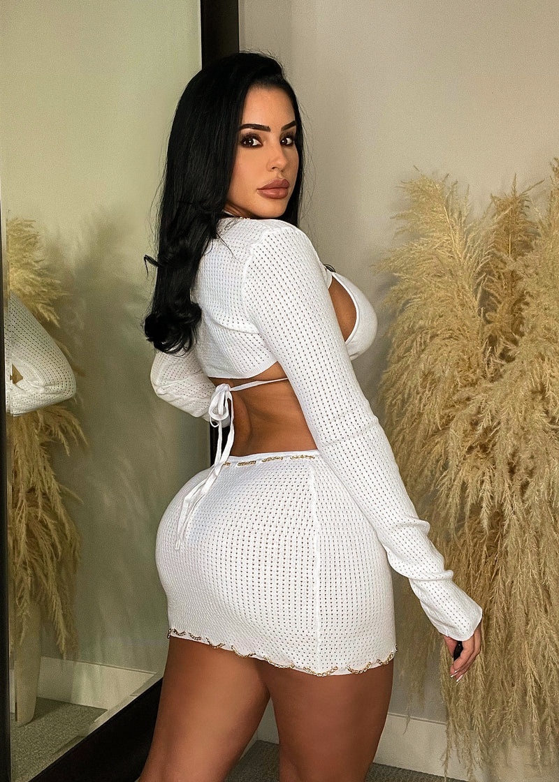 Slow Motion Skirt Set White