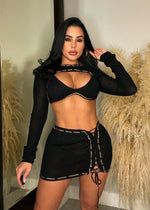 Slow Motion Skirt Set Black