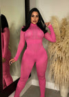 Cold Heart Sweater Jumpsuit Pink