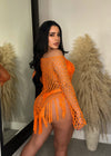 I Feel Summery Crochet Coverup Orange
