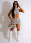Just Like Crochet Skirt Set Grey