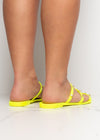 Caught In The Middle Neon Yellow Sandals