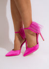 Stunning pink Chosen One Heel, featuring a pointed toe and chunky heel