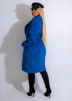 Stylish and cozy Urban Faux Fur Coat Blue in vibrant blue color