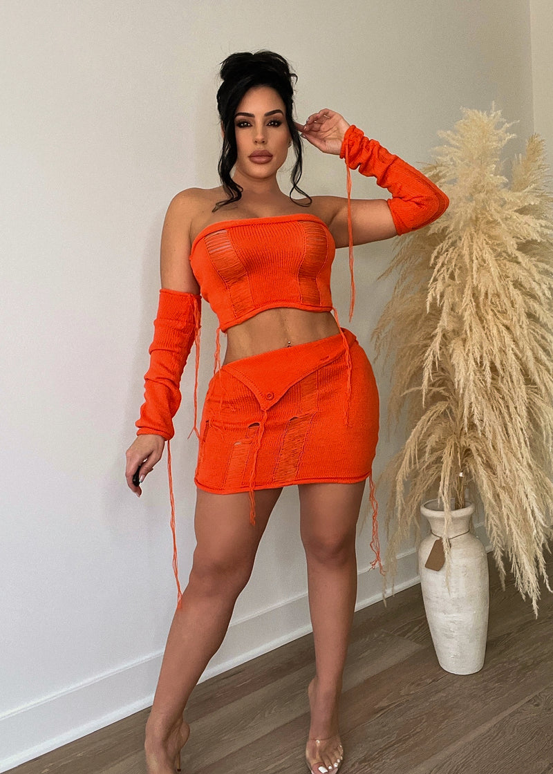 Dreams Come True Skirt Set Orange