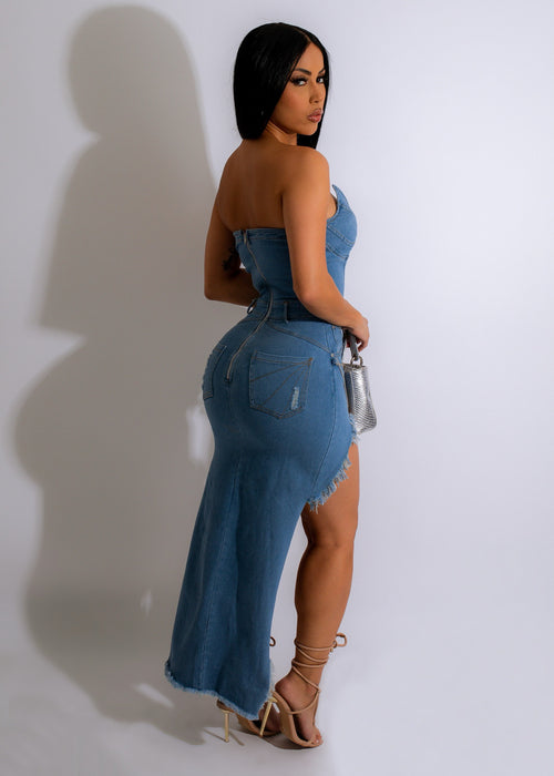 Easy On Me Midi Dress Denim