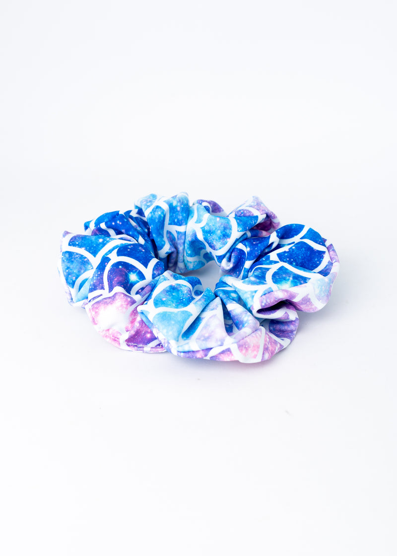 Beautiful and colorful Mermaid Paradise Scrunchie, perfect for adding a touch of whimsy to your hair