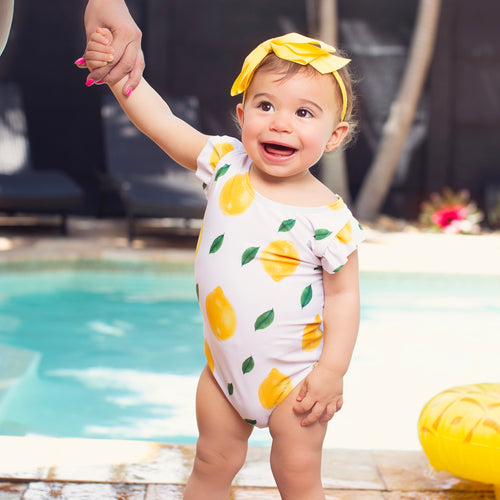 Adorable Lemonade Little Diva Swimsuit for children with vibrant colors and fun patterns
