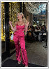 So In Love Satin Jumpsuit Pink